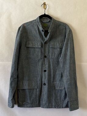 Sid Mashburn Chambray Denim Chore Jacket Men Sz S Shacket Minimalist Barn Cotton